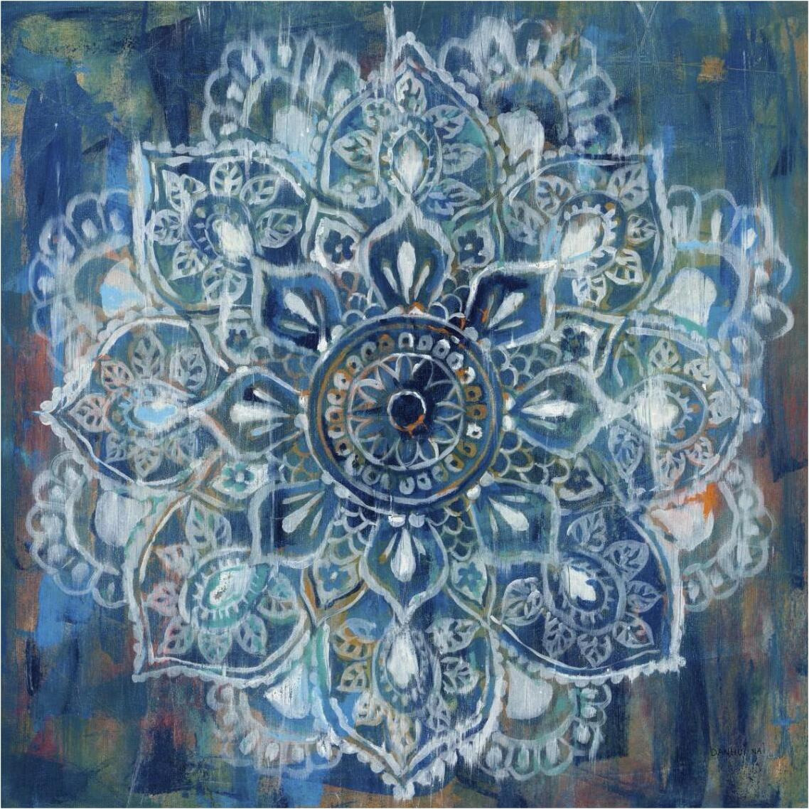 Mandala in Blue II -Paper Art-38&quotx38"