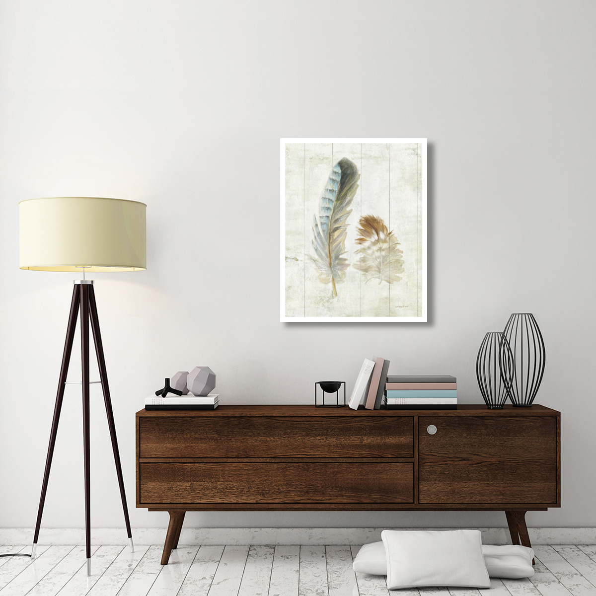 Natural Flora X Bold Feathers -Paper Art-30&quotx37"