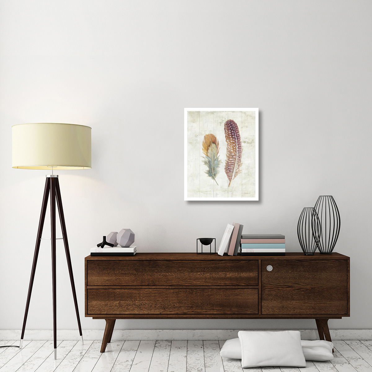 Natural Flora XI Bold Feathers -Paper Art-24&quotx30"