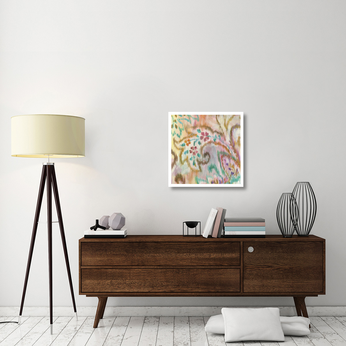 Boho Paisley III -Paper Art-26&quotx26"