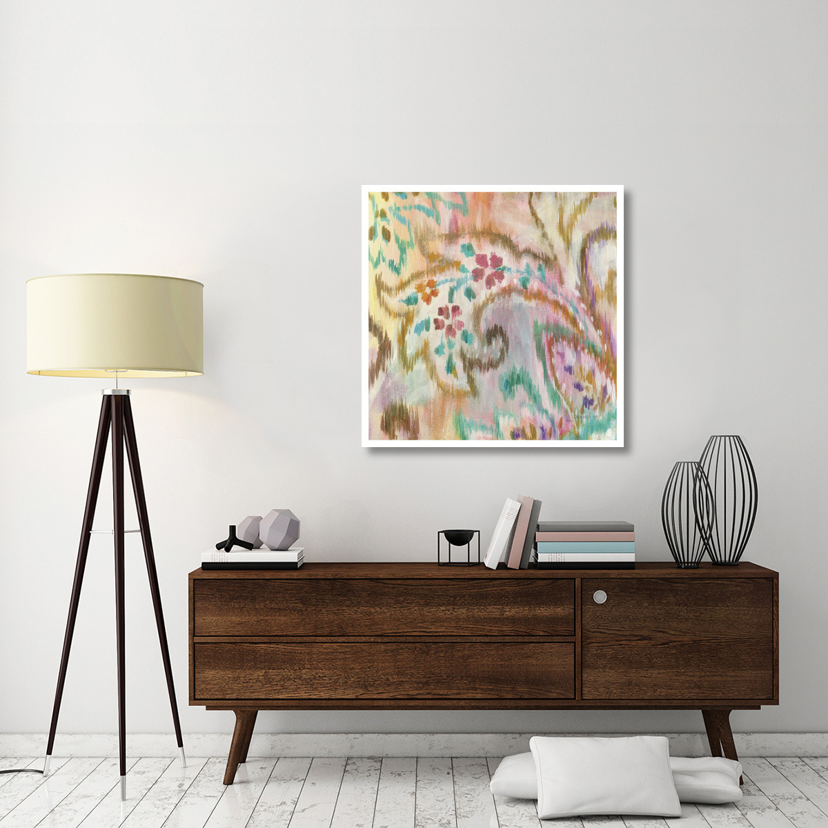 Boho Paisley III -Paper Art-38&quotx38"