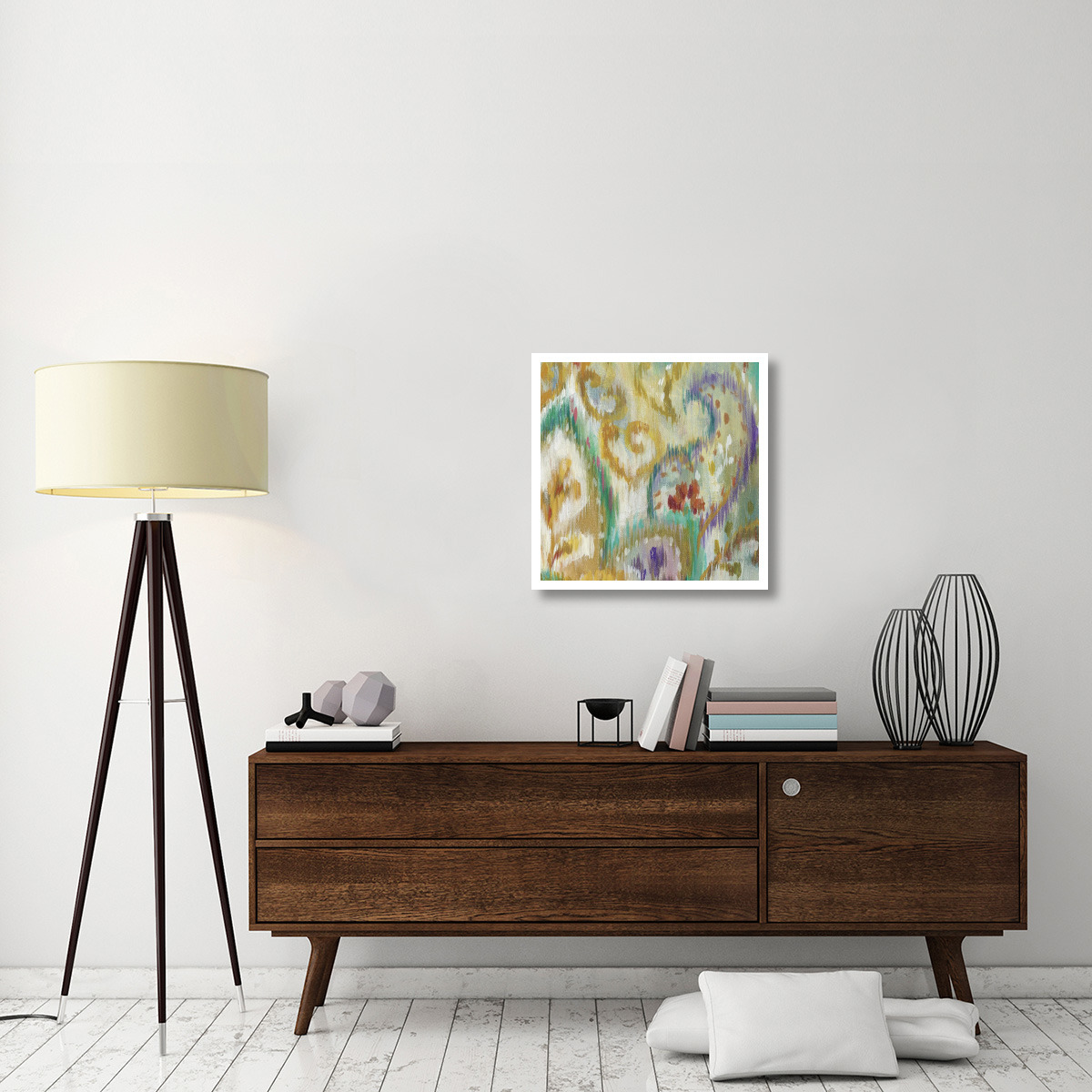 Boho Paisley IV -Paper Art-26&quotx26"