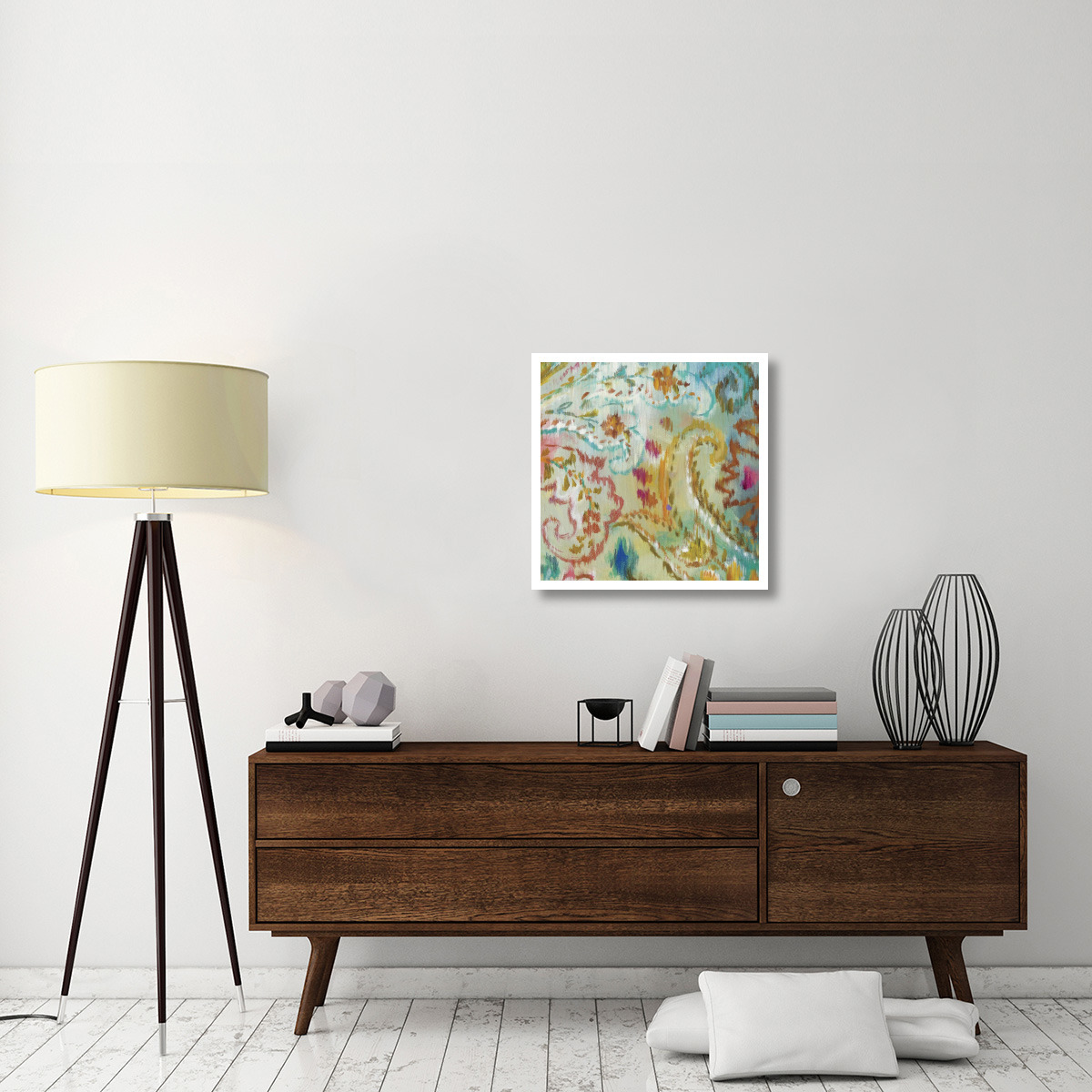 Boho Paisley VII -Paper Art-26&quotx26"