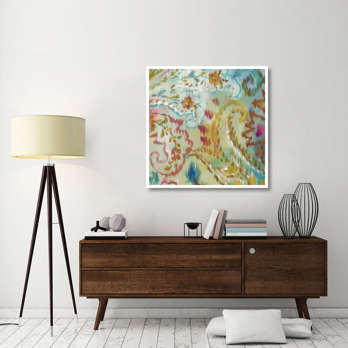 Boho Paisley VII -Paper Art-42&quotx42"