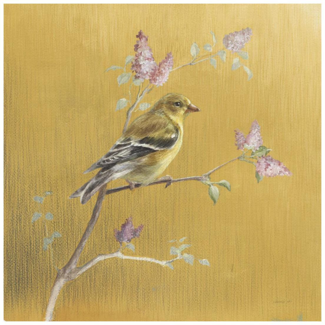 Female Goldfinch on Gold -Paper Art-20&quotx20"