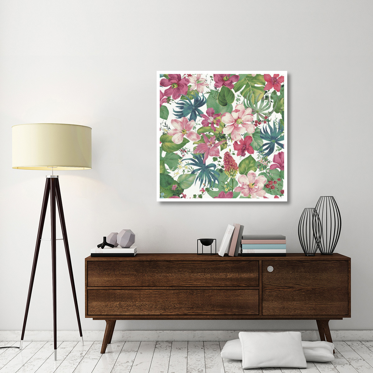 Tropical Dream Bright on White -Paper Art-42&quotx42"