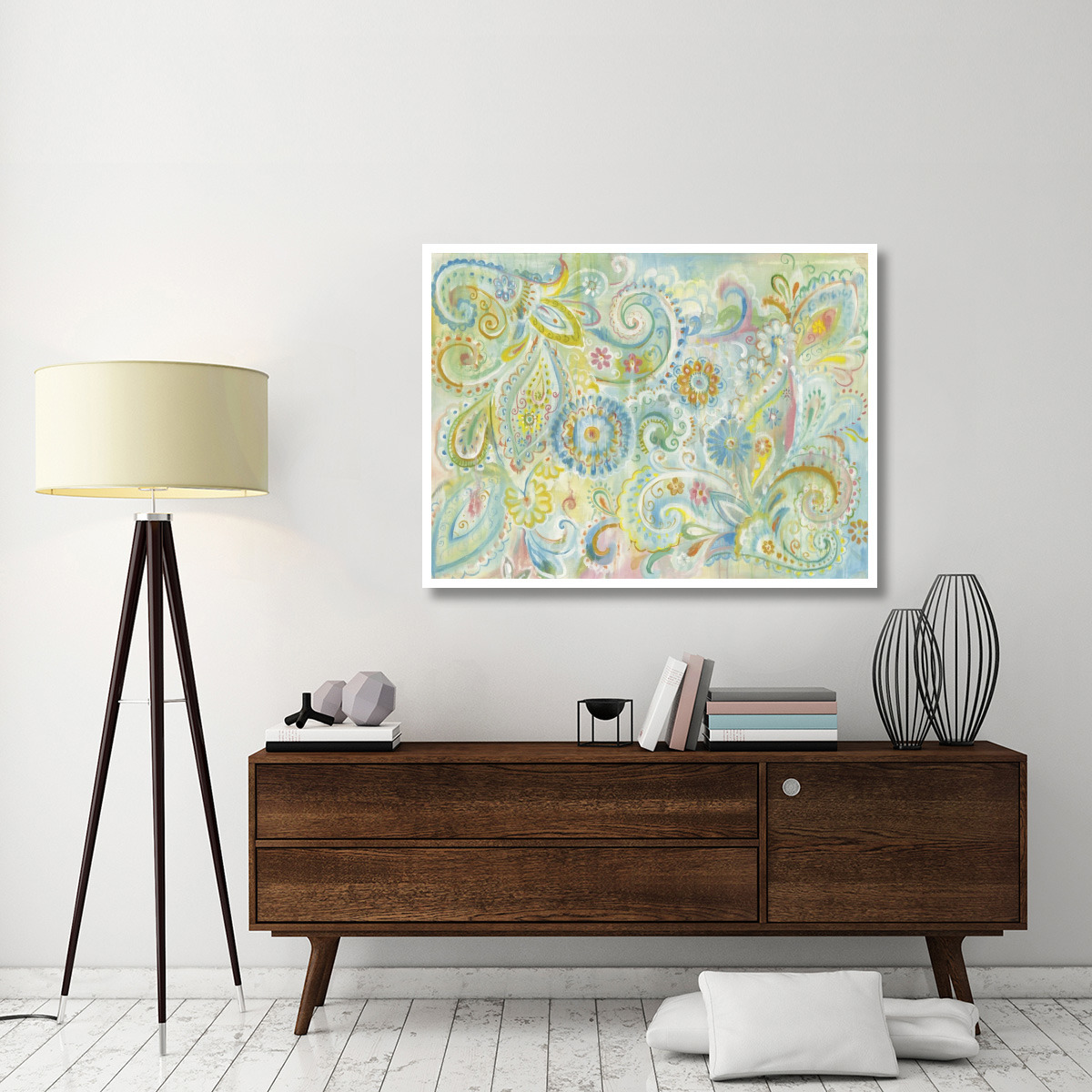 Spring Dream Paisley -Paper Art-50&quotx38"
