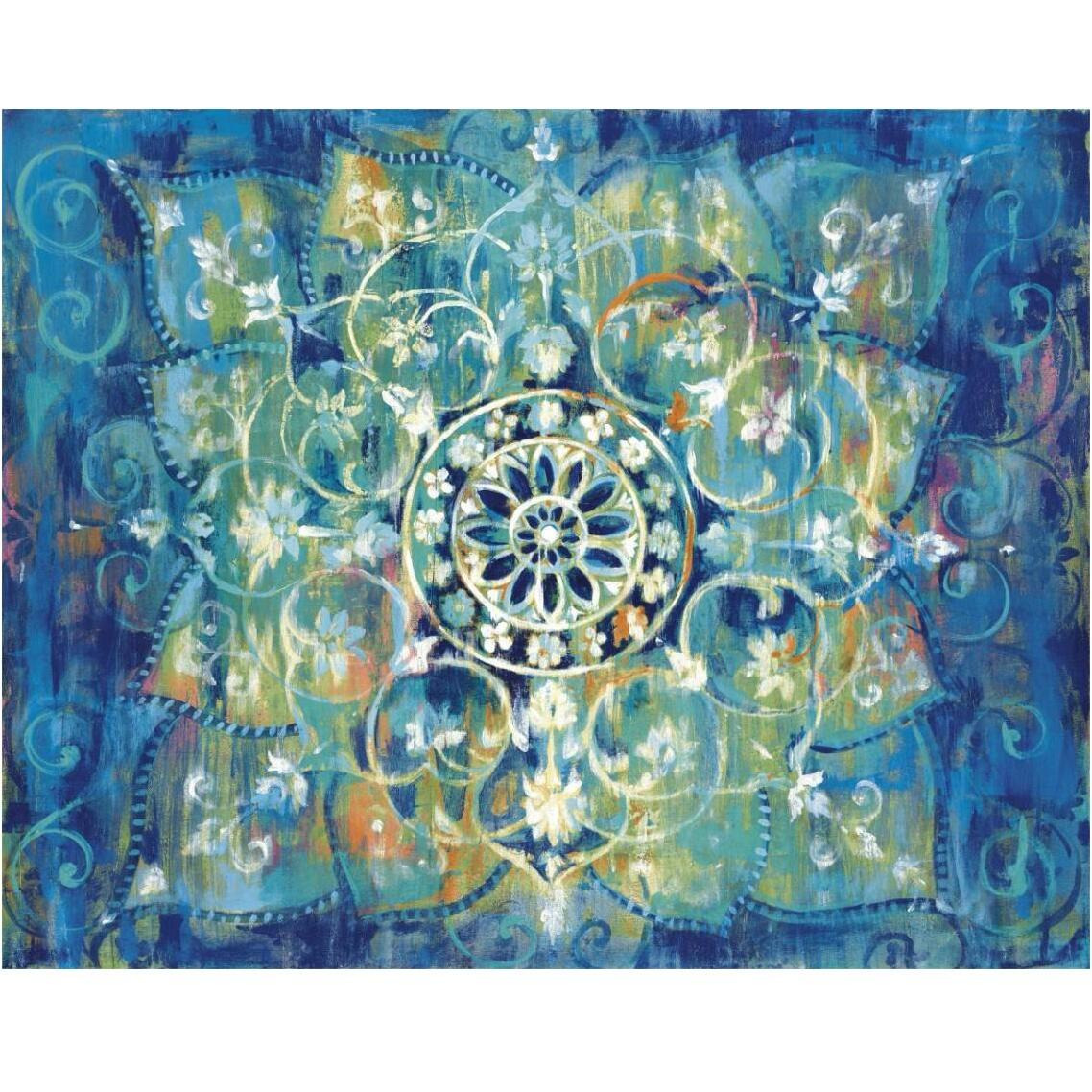 Mandala in Blue I Bright -Paper Art-37&quotx30"