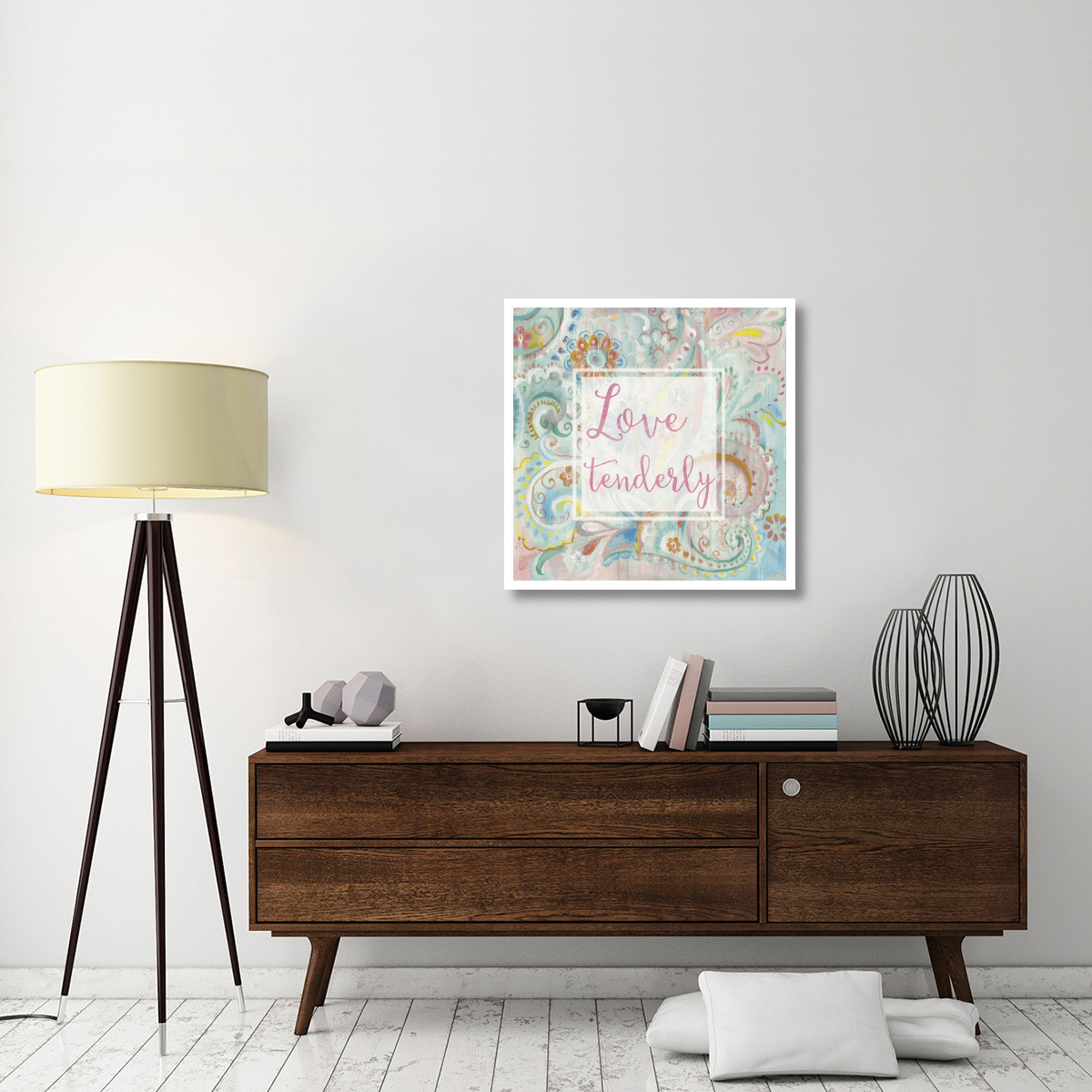 Spring Dream Paisley III Pink Sentiment -Paper Art-32&quotx32"