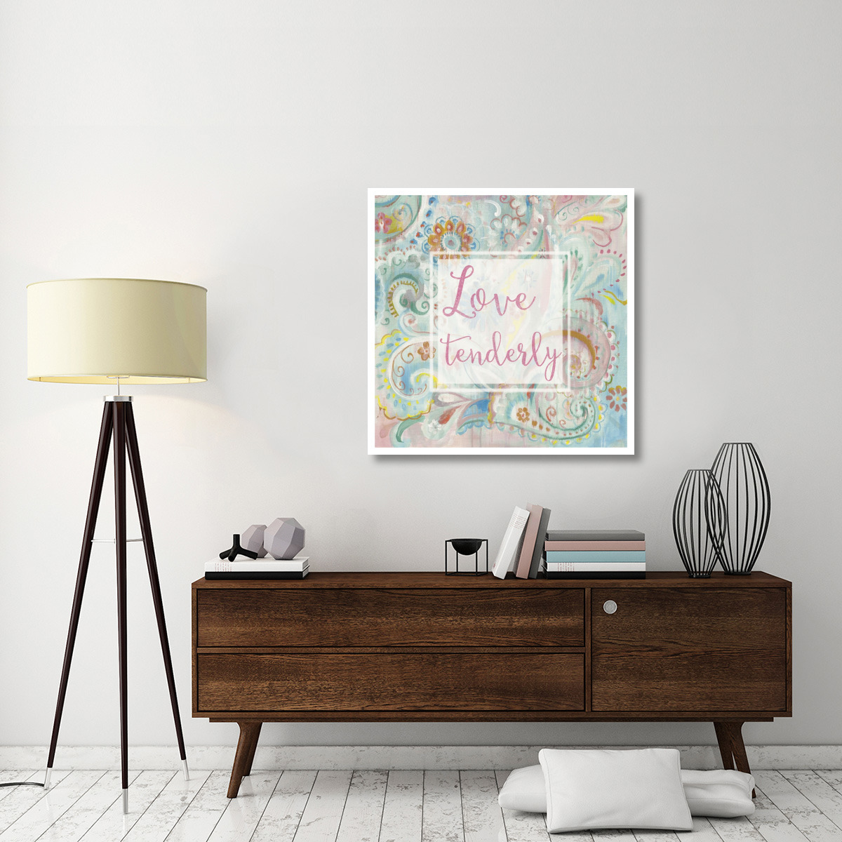 Spring Dream Paisley III Pink Sentiment -Paper Art-38&quotx38"