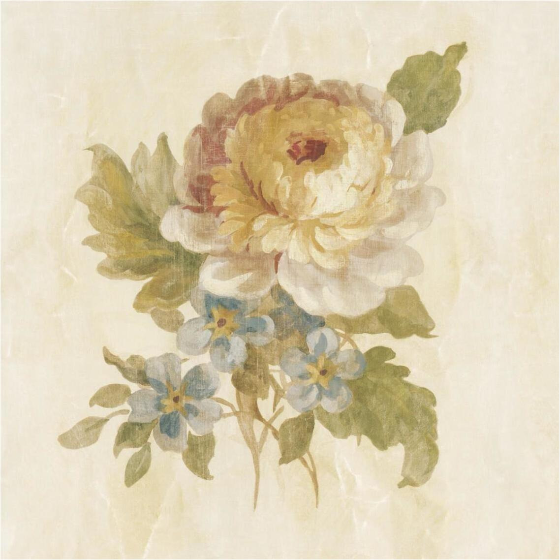 Parisian Flower I on White Square -Paper Art-38&quotx38"