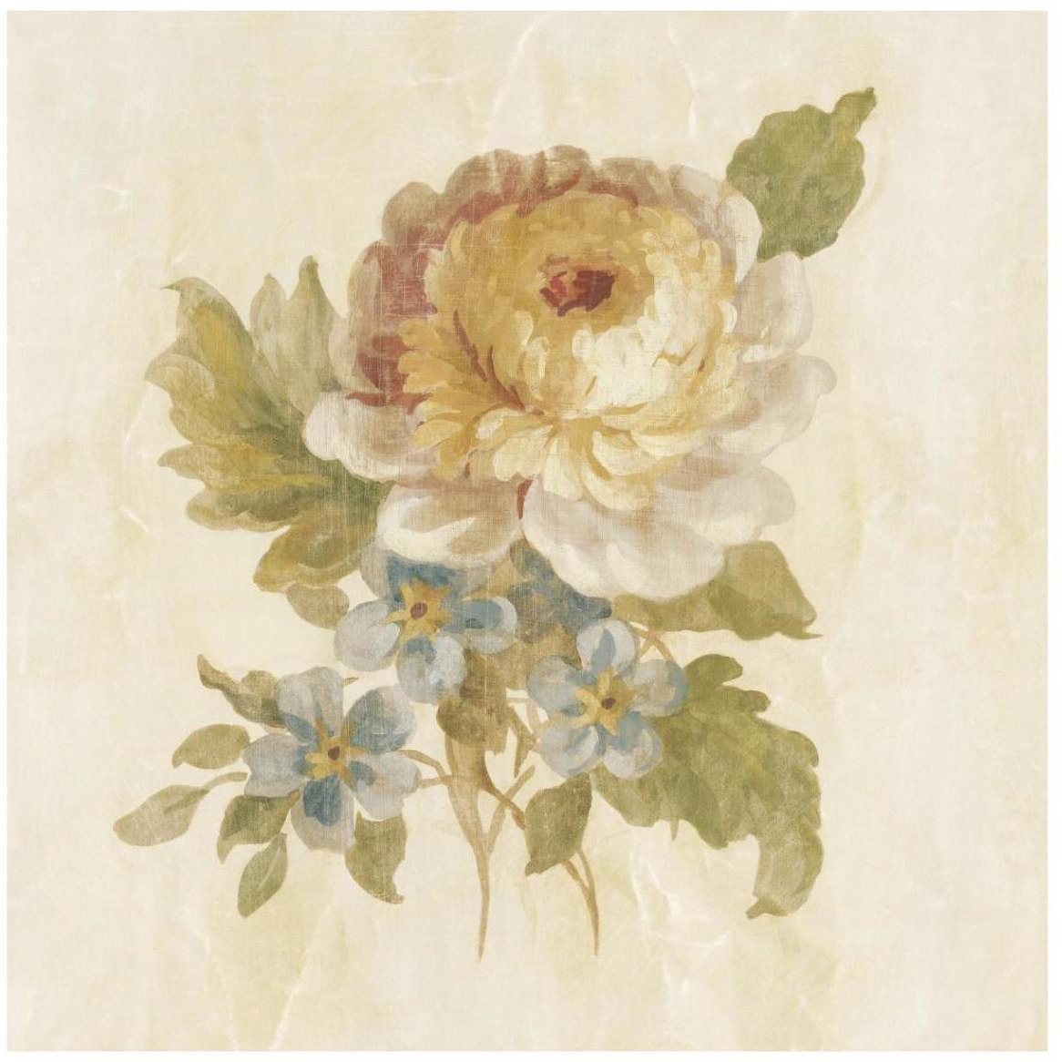 Parisian Flower I on White Square -Paper Art-42&quotx42"