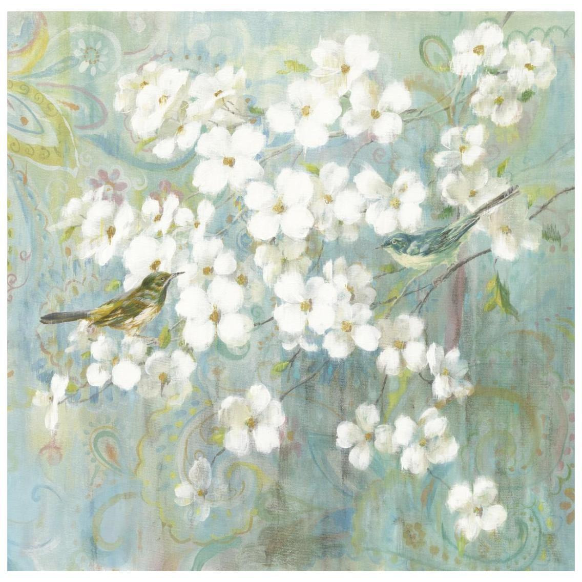 Spring Dream II Teal Bird -Paper Art-26&quotx26"