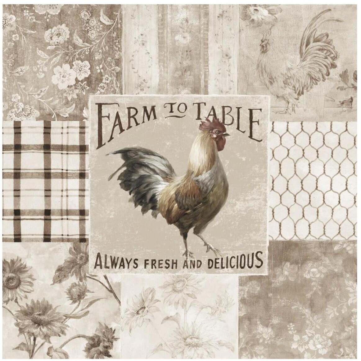 Farm Nostalgia I Neutral -Paper Art-42&quotx42"
