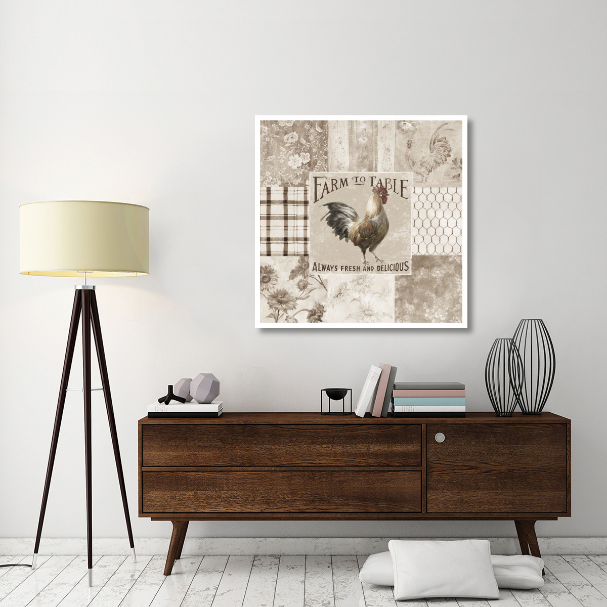 Farm Nostalgia I Neutral -Paper Art-42&quotx42"