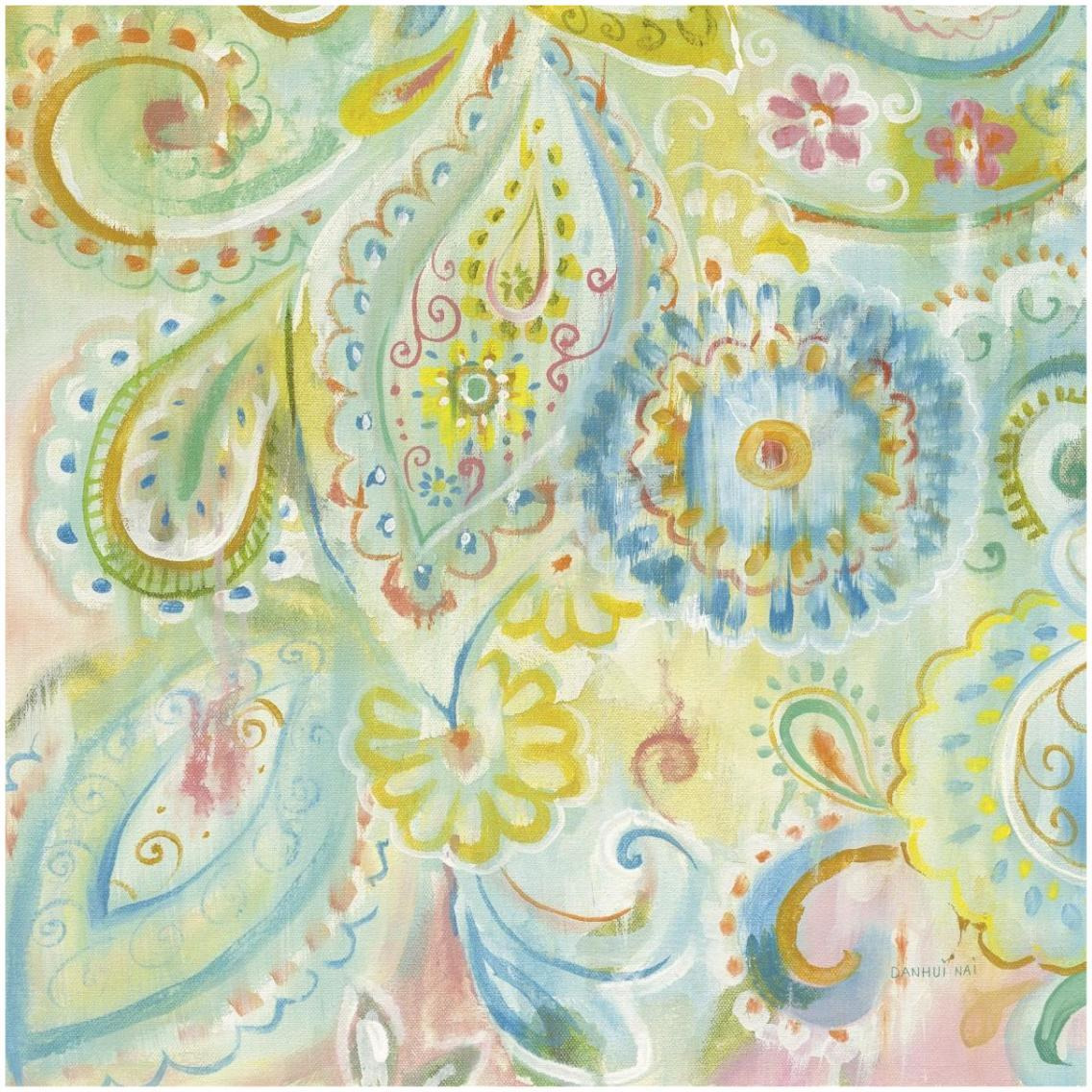Spring Dream Paisley XII -Paper Art-32&quotx32"