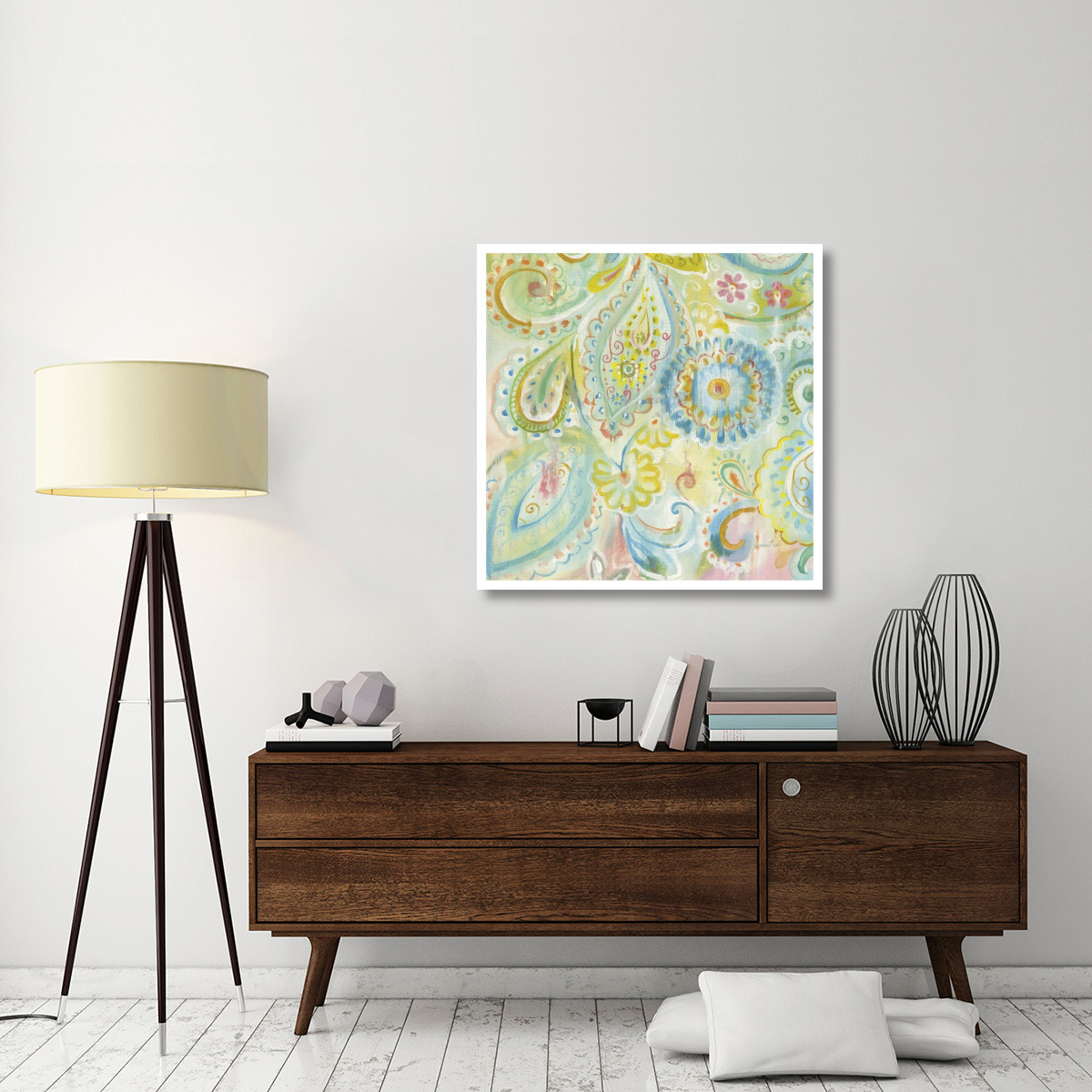Spring Dream Paisley XII -Paper Art-38&quotx38"