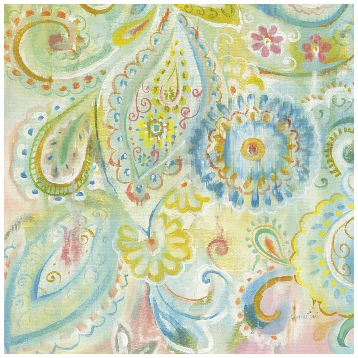 Spring Dream Paisley XII -Paper Art-42&quotx42"