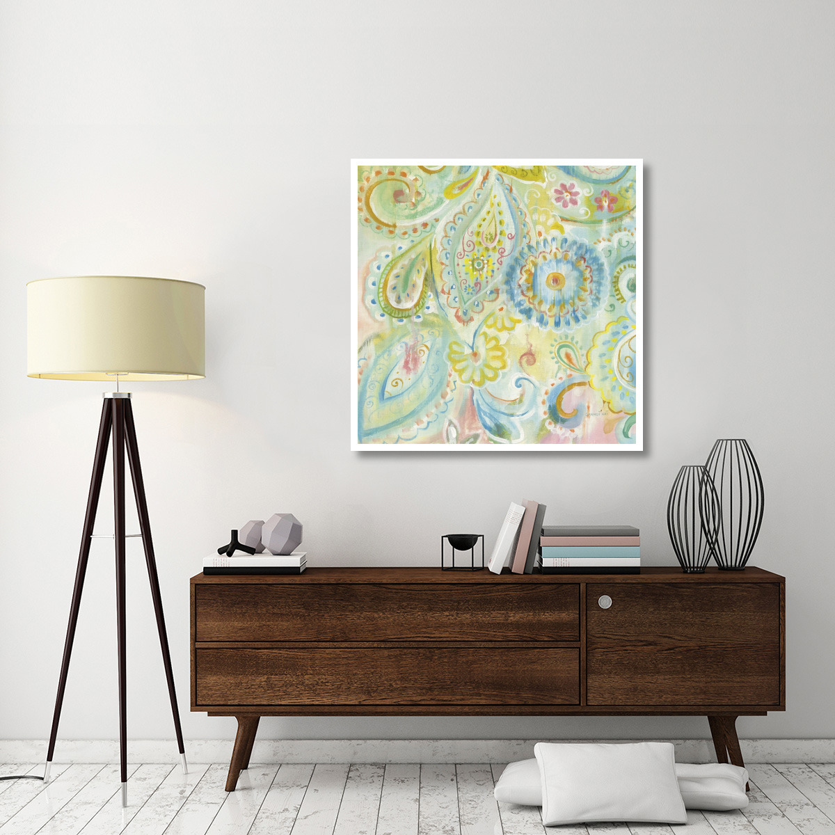 Spring Dream Paisley XII -Paper Art-42&quotx42"