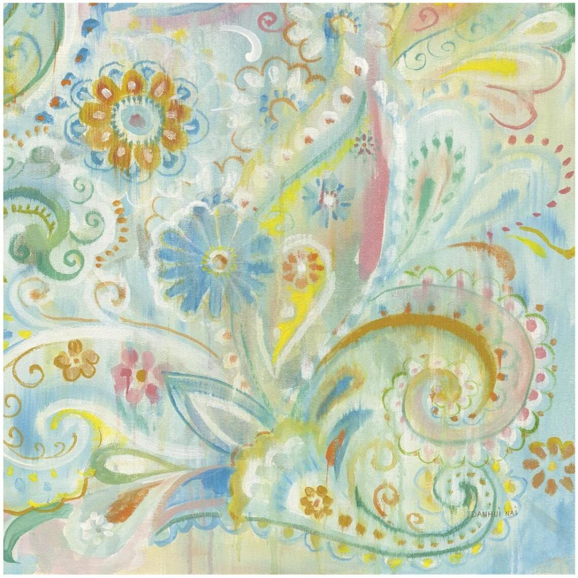 Spring Dream Paisley XIII -Paper Art-32&quotx32"