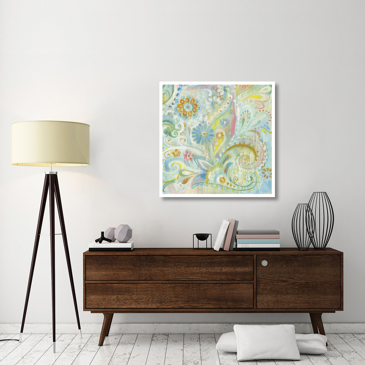 Spring Dream Paisley XIII -Paper Art-38&quotx38"