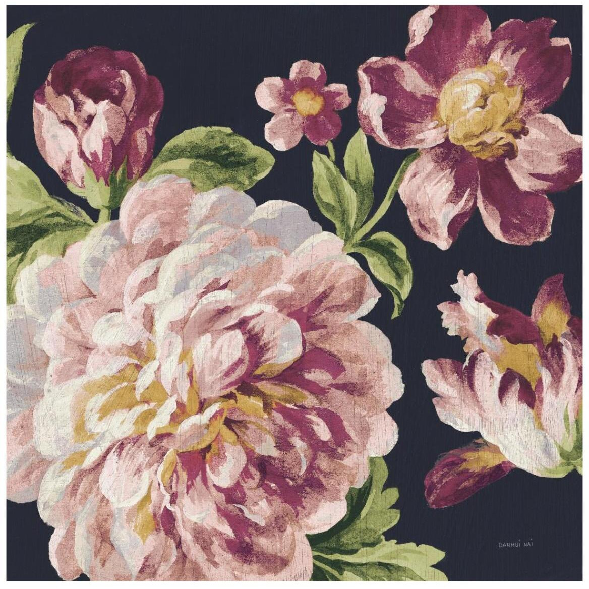 Mixed Floral IV Crop I Pastel -Paper Art-42&quotx42"