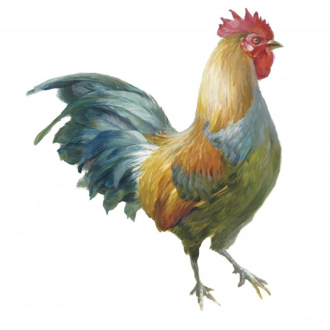 Noble Rooster III on White -Paper Art-26&quotx26"