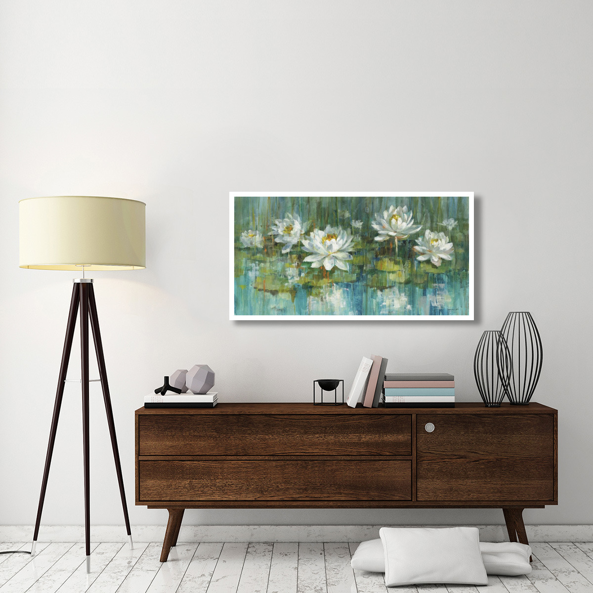 Water Lily Pond Crop -Paper Art-50&quotx26"