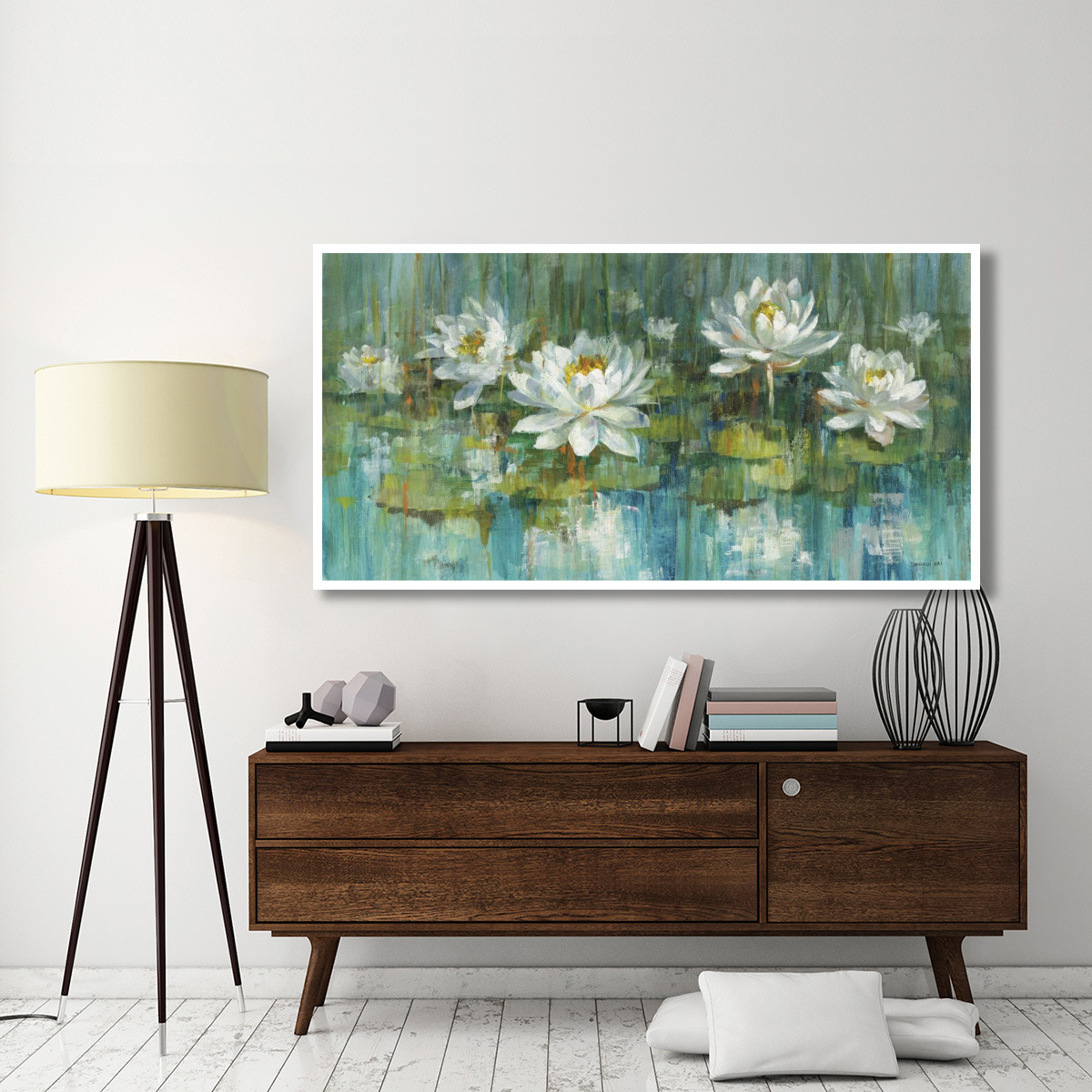 Water Lily Pond Crop -Paper Art-74&quotx38"