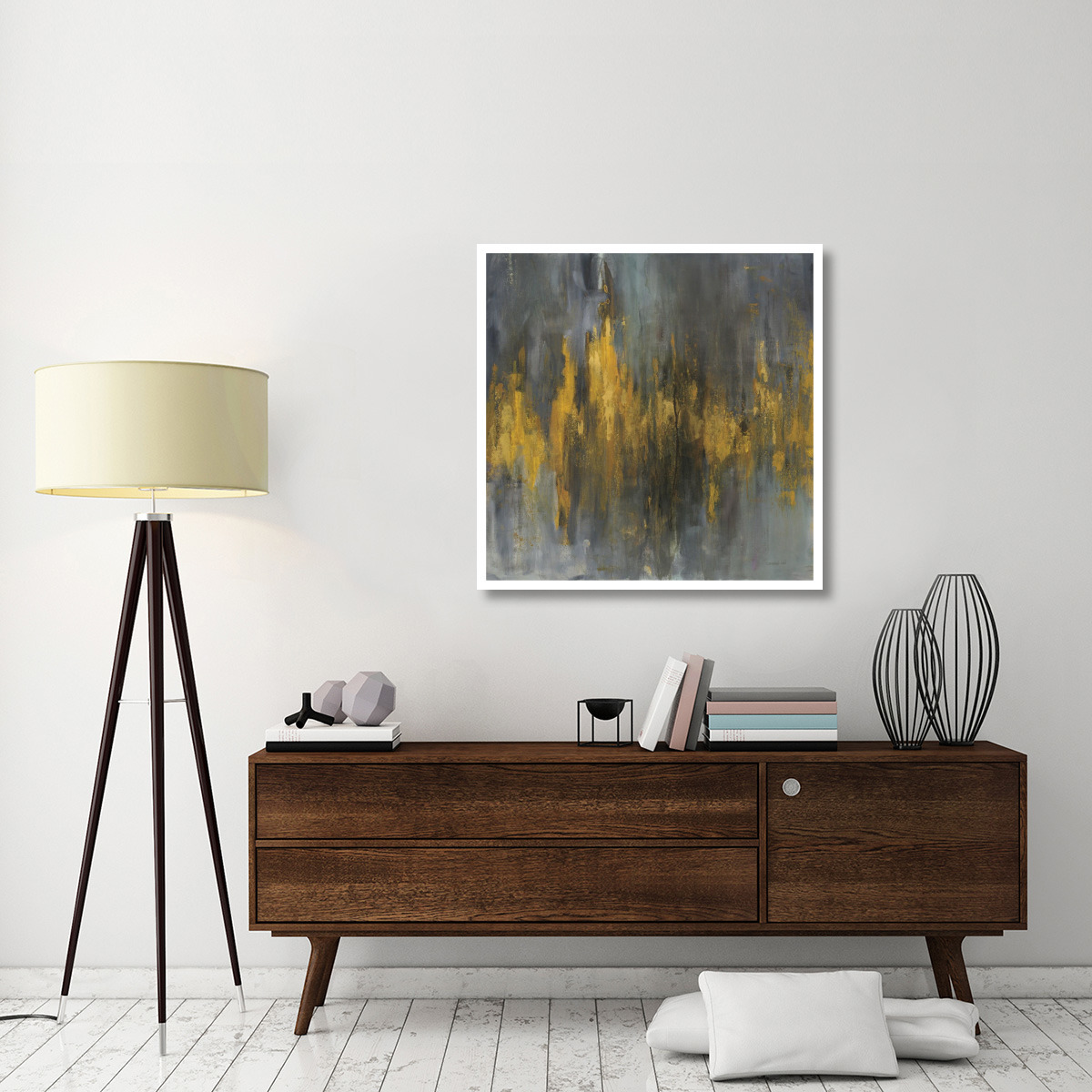 Black and Gold Abstract -Paper Art-38&quotx38"