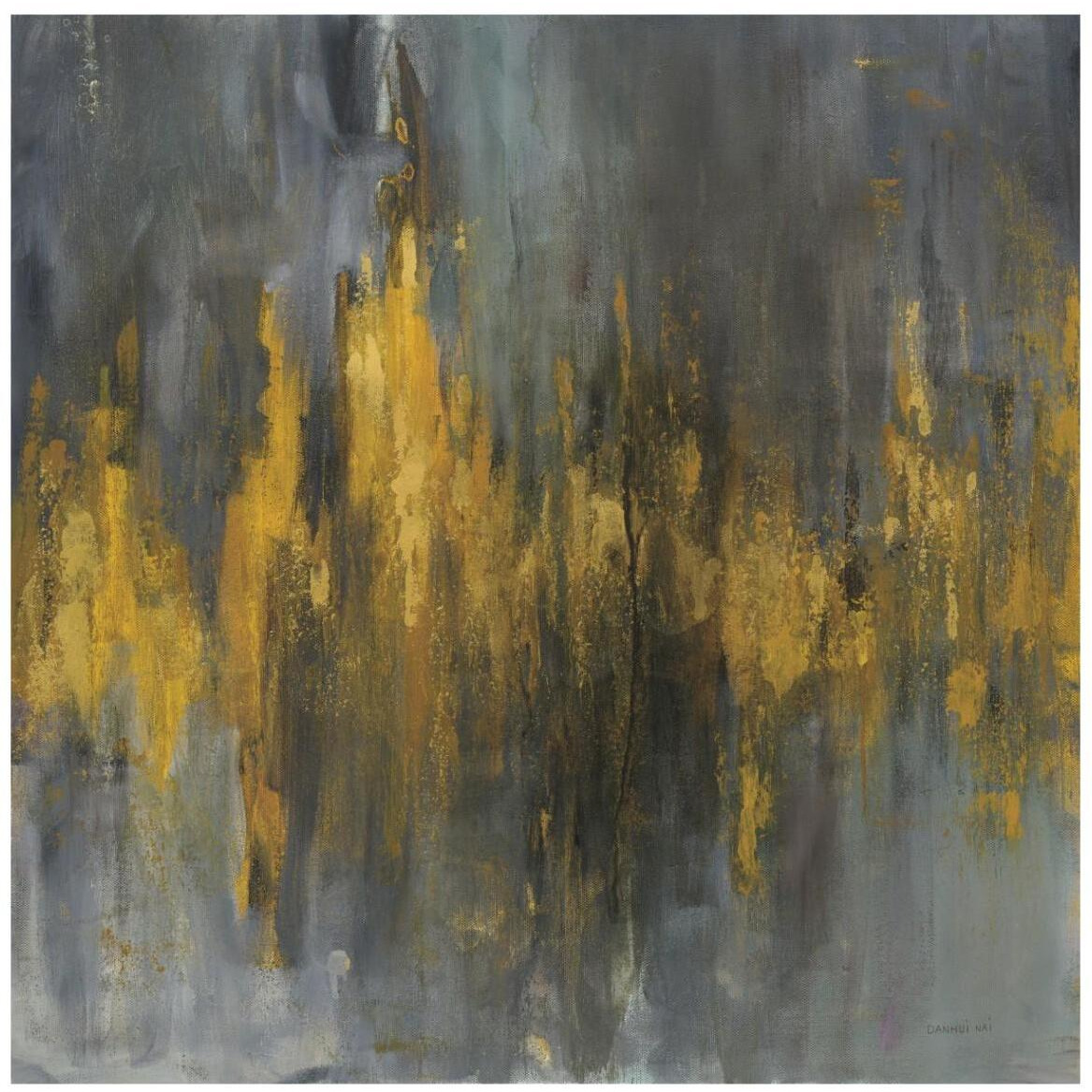 Black and Gold Abstract -Paper Art-42&quotx42"