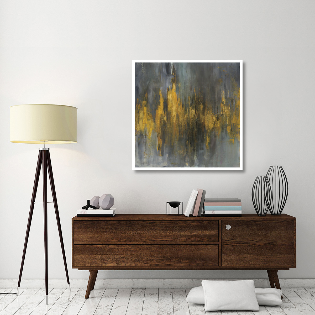 Black and Gold Abstract -Paper Art-42&quotx42"