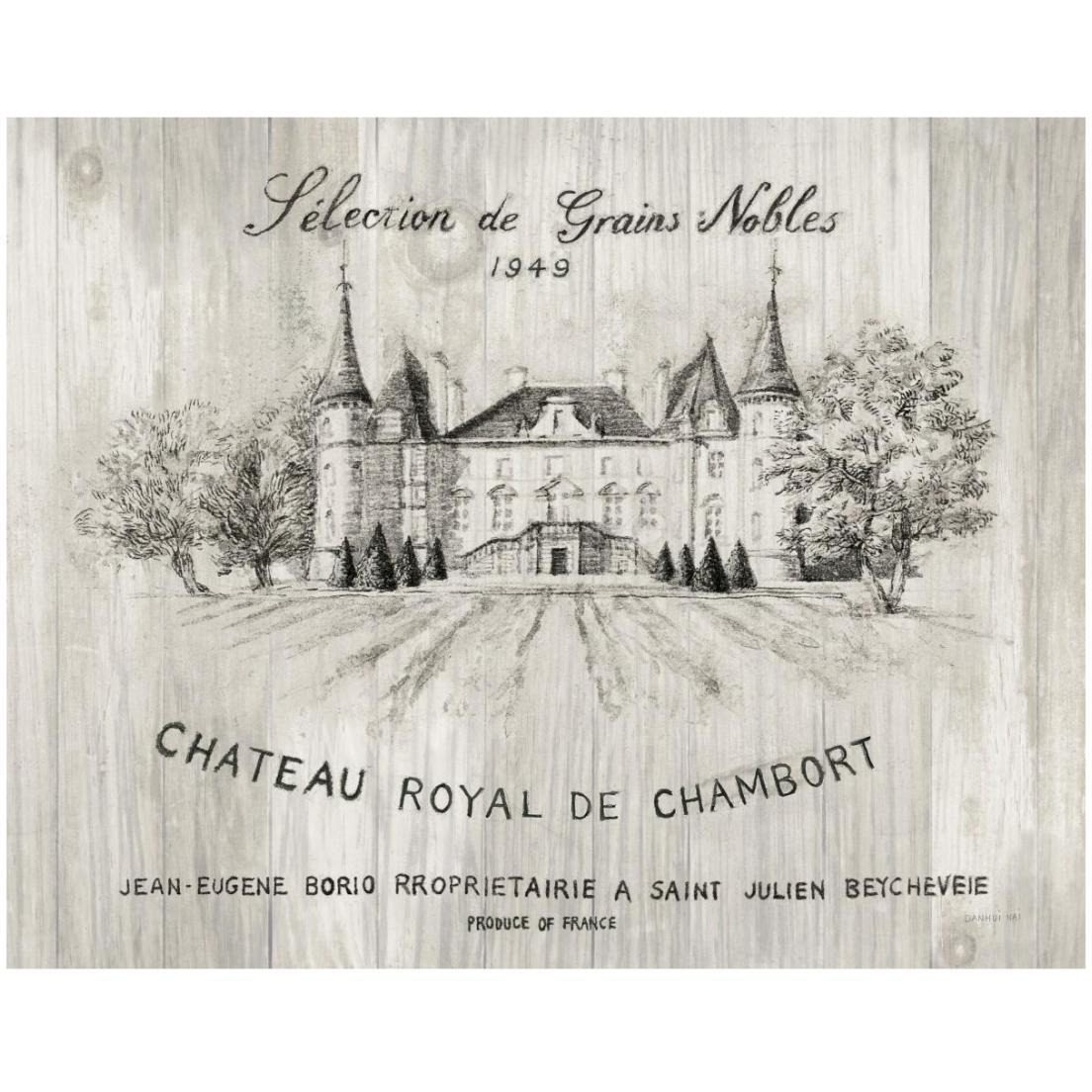 Chateau Chambort on Wood -Paper Art-22&quotx18"