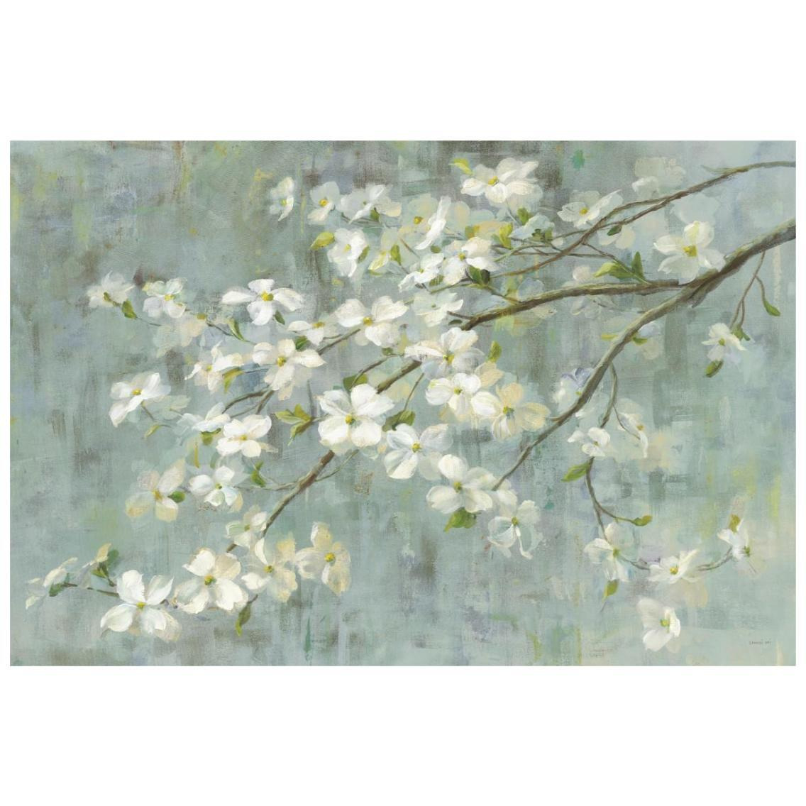 Dogwood in Spring on Blue -Paper Art-26&quotx18"