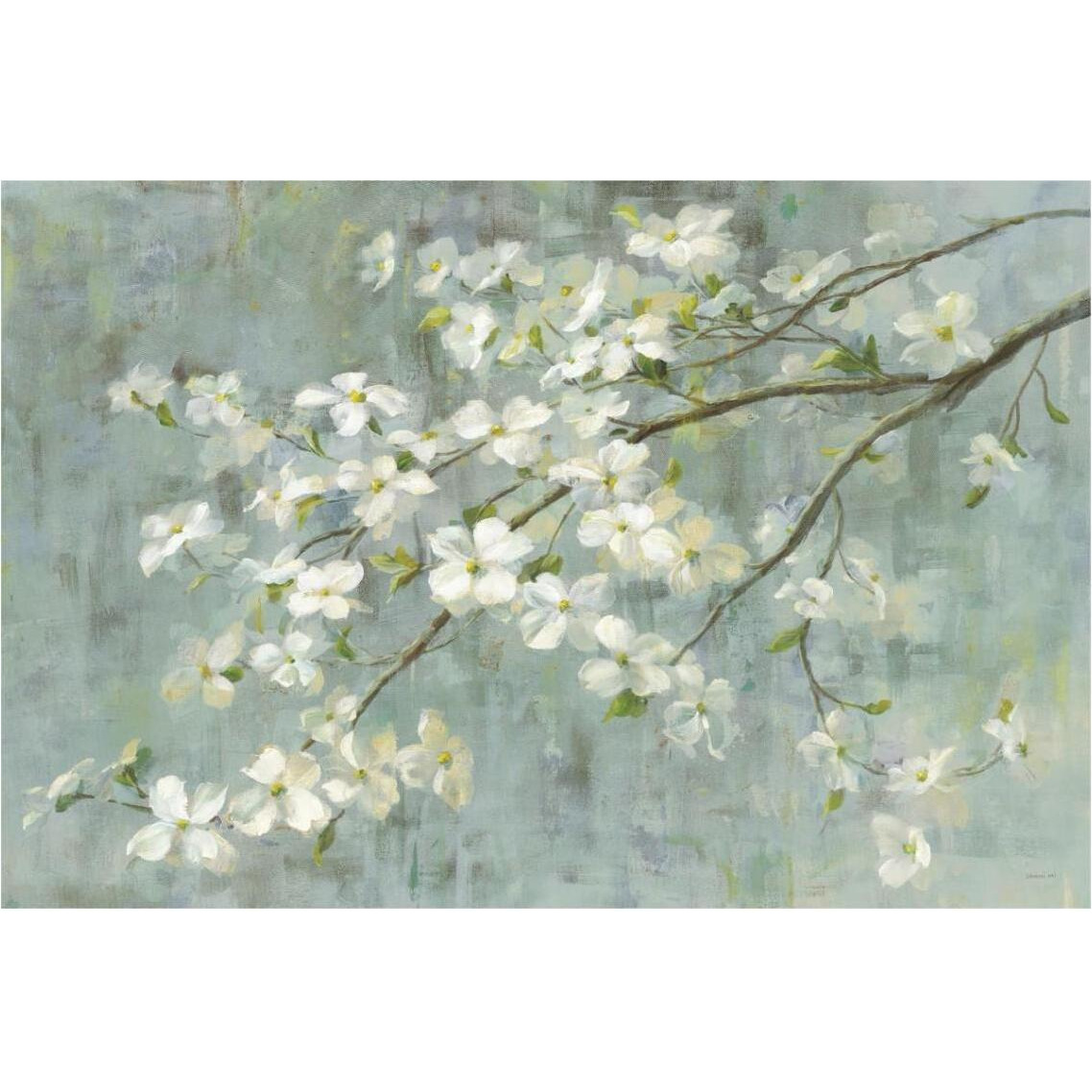 Dogwood in Spring on Blue -Paper Art-38&quotx26"