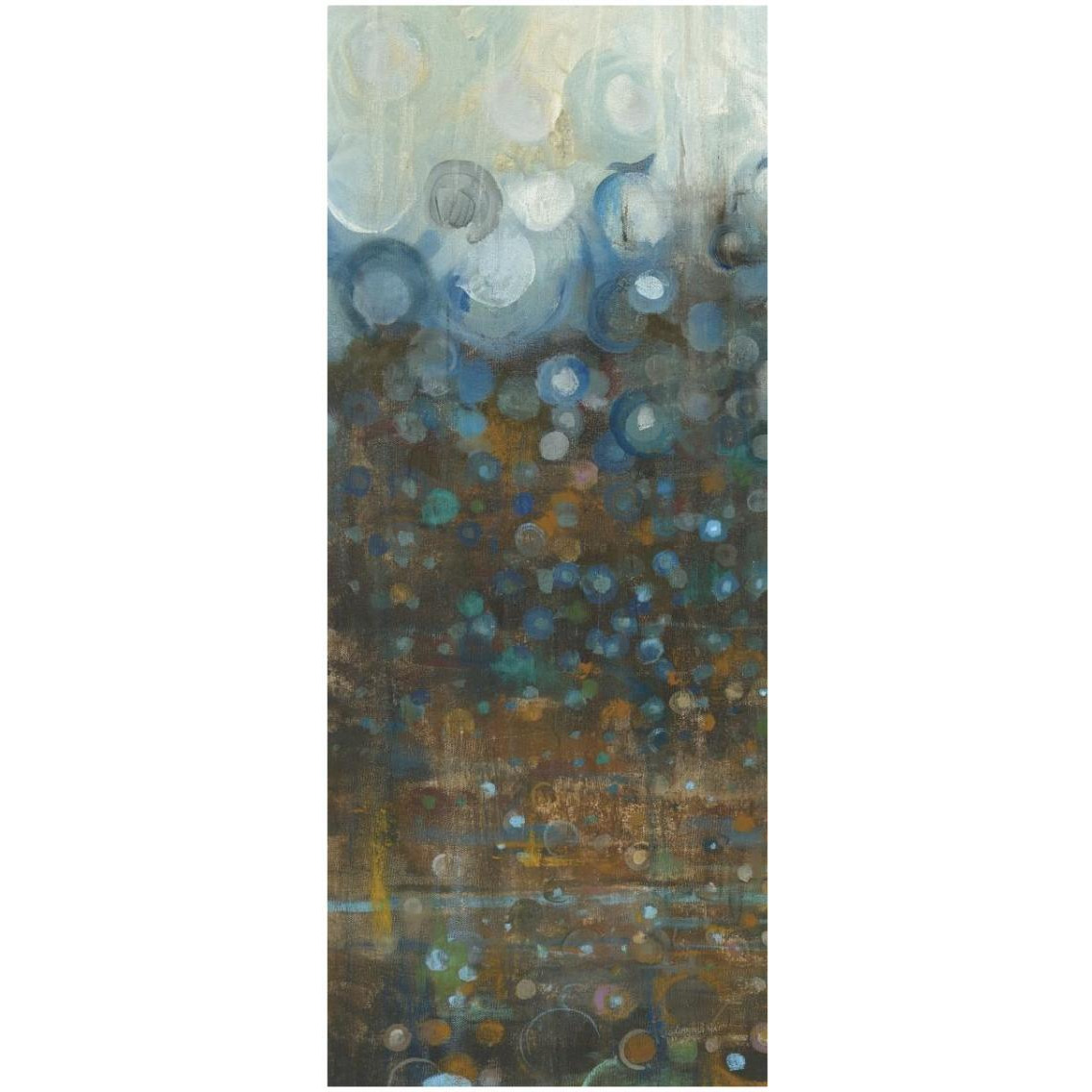 Blue and Bronze Dots II -Paper Art-14&quotx32"