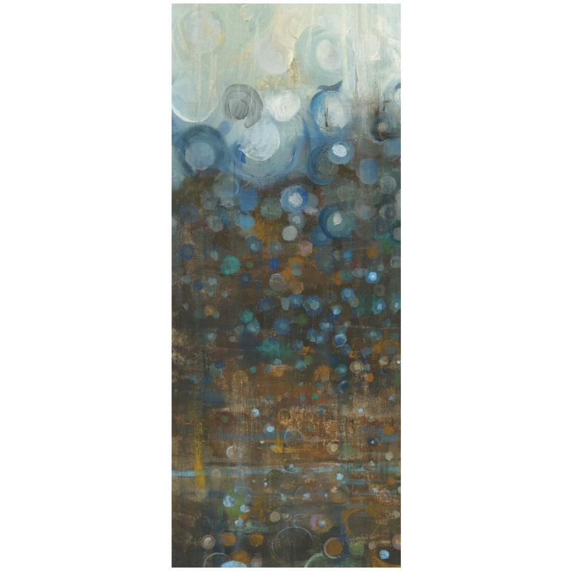 Blue and Bronze Dots II -Paper Art-22&quotx52"