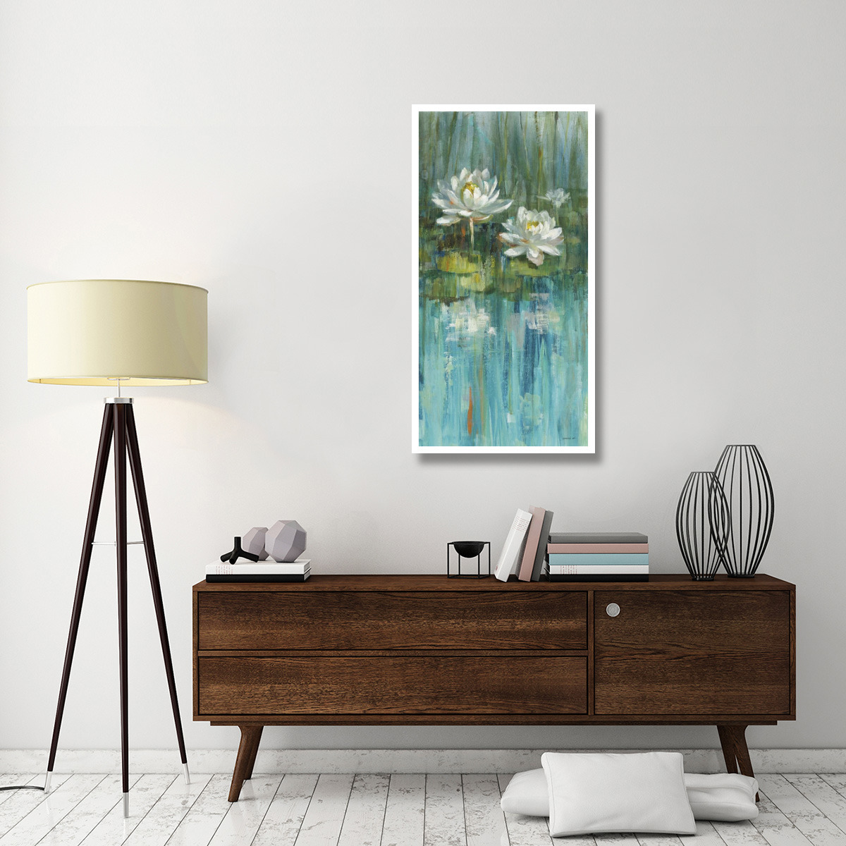 Water Lily Pond v2 III -Paper Art-26&quotx50"
