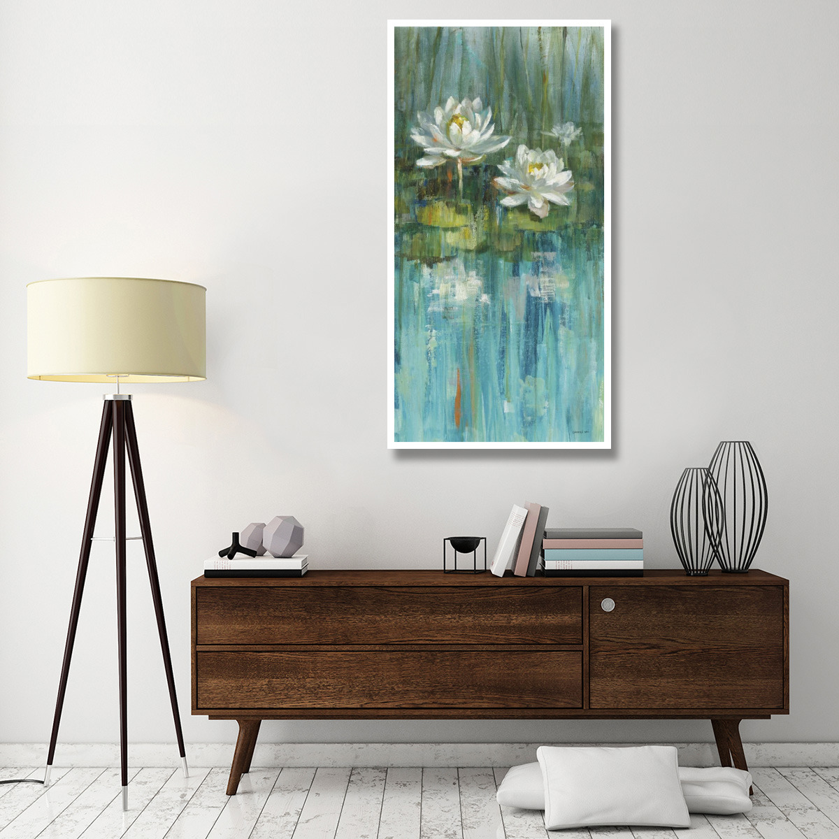 Water Lily Pond v2 III -Paper Art-32&quotx62"