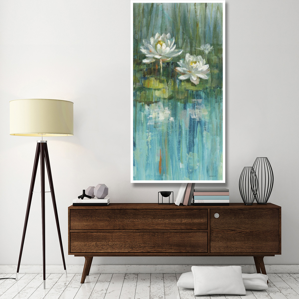 Water Lily Pond v2 III -Paper Art-38&quotx74"