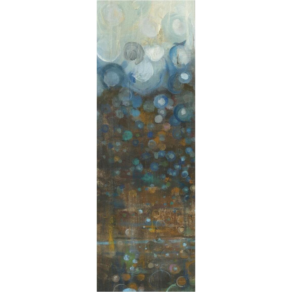 Blue and Bronze Dots IV -Paper Art-14&quotx38"