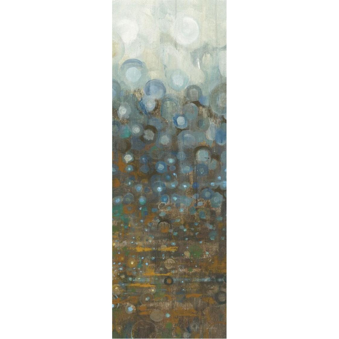 Blue and Bronze Dots VI -Paper Art-14&quotx38"