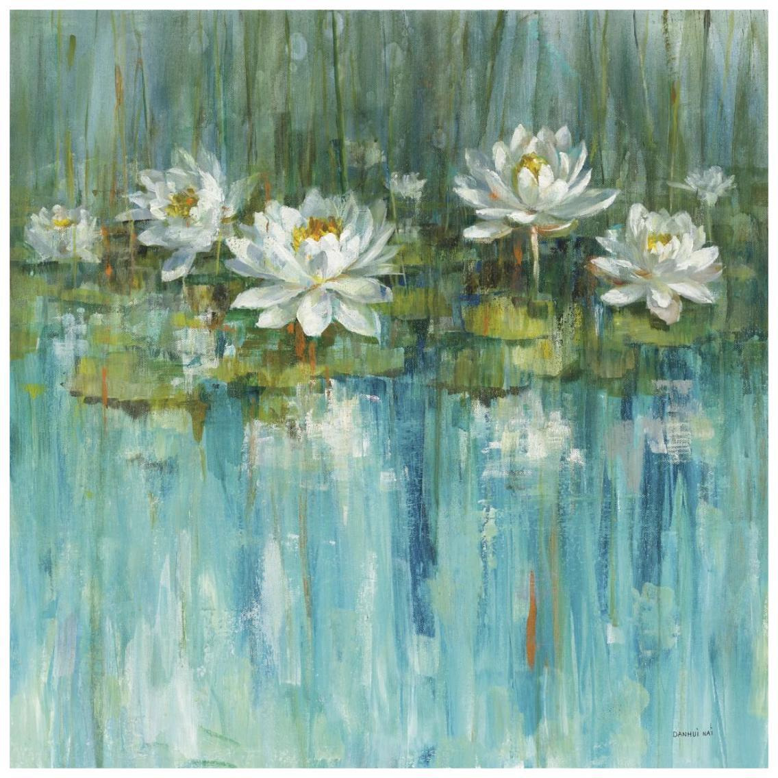 Water Lily Pond v2 Crop -Paper Art-26&quotx26"