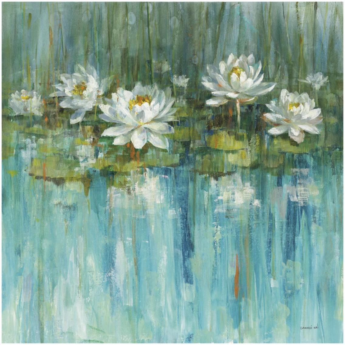 Water Lily Pond v2 Crop -Paper Art-32&quotx32"
