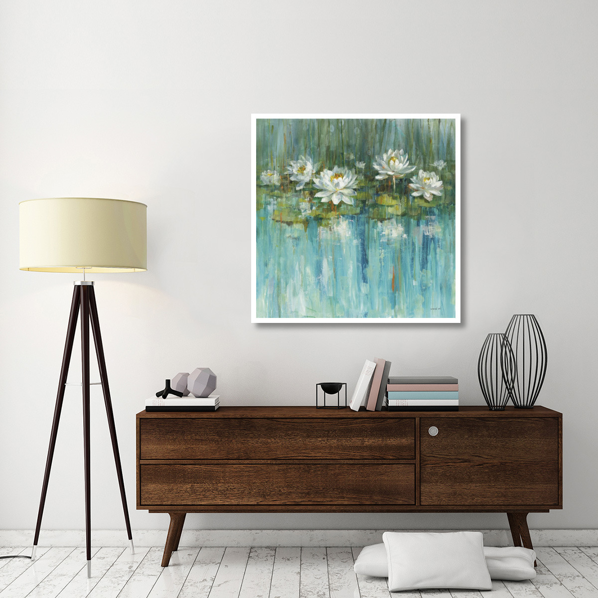 Water Lily Pond v2 Crop -Paper Art-42&quotx42"
