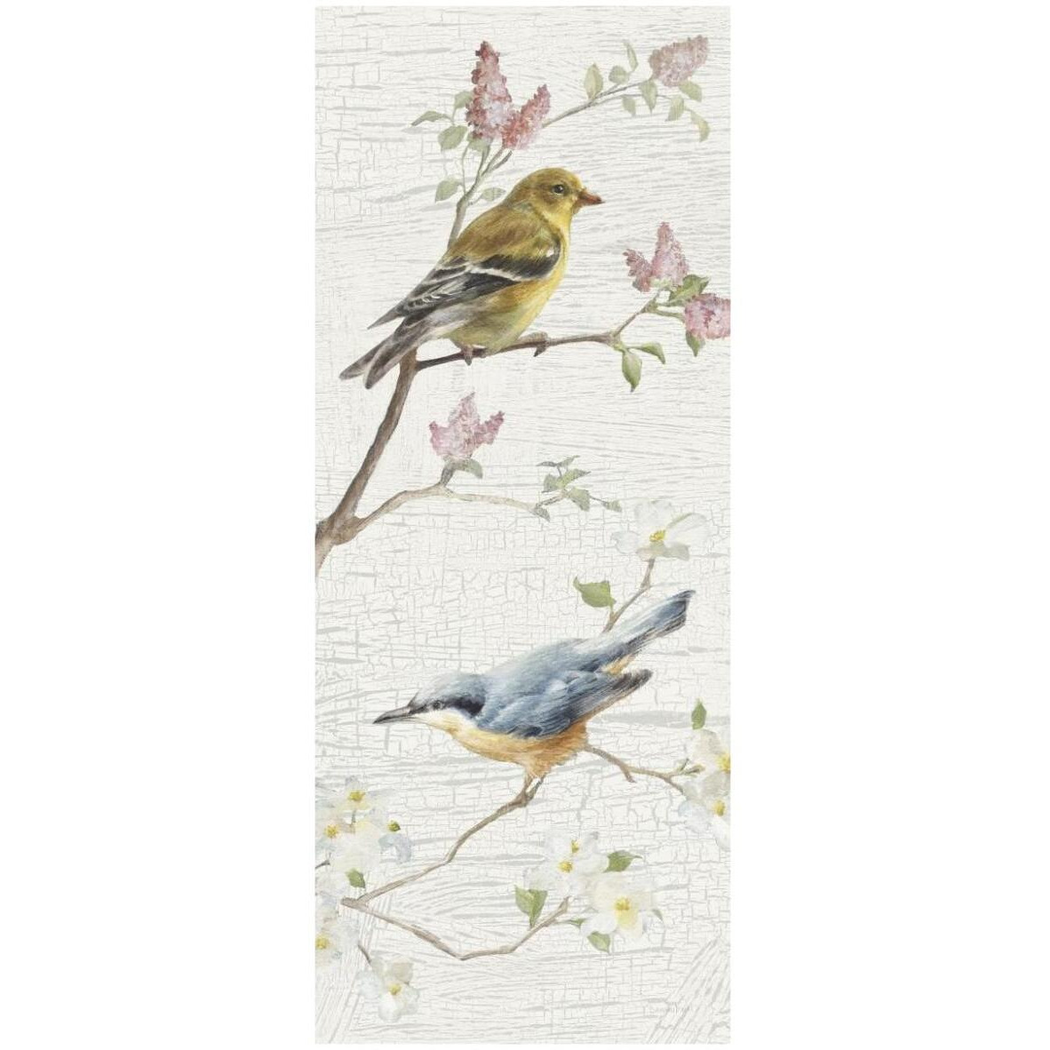 Vintage Birds Panel I -Paper Art-32&quotx77"
