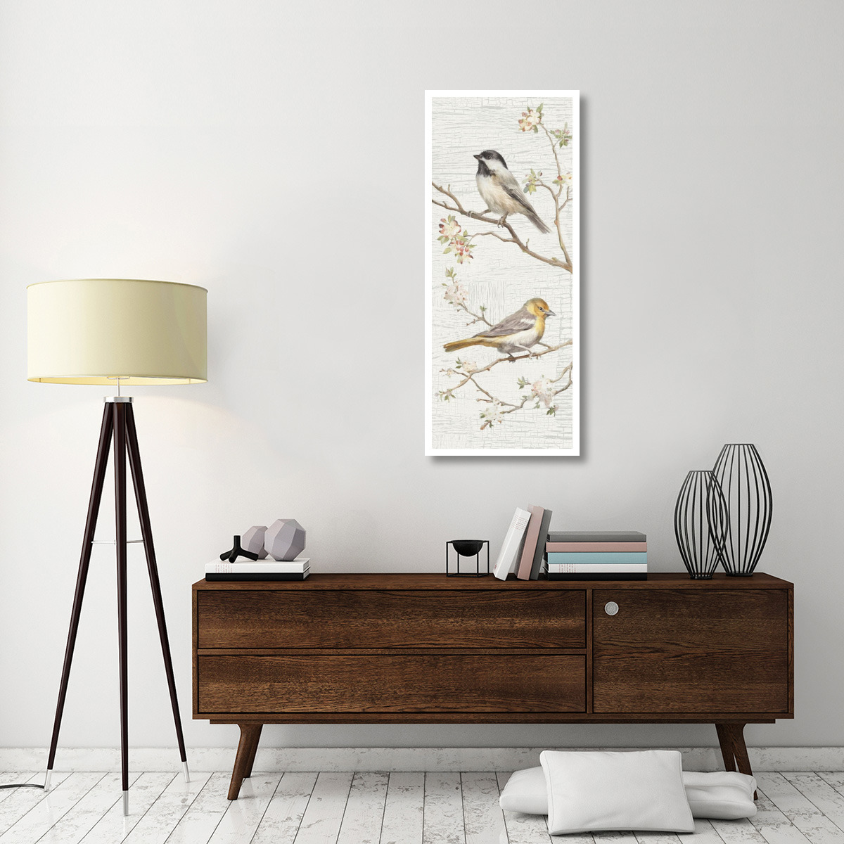 Vintage Birds Panel II -Paper Art-22&quotx52"