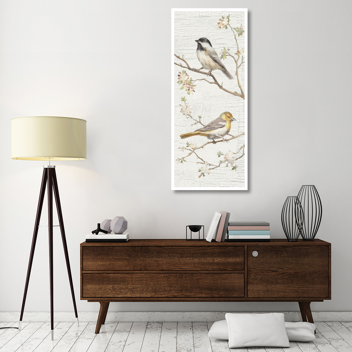Vintage Birds Panel II -Paper Art-26&quotx62"