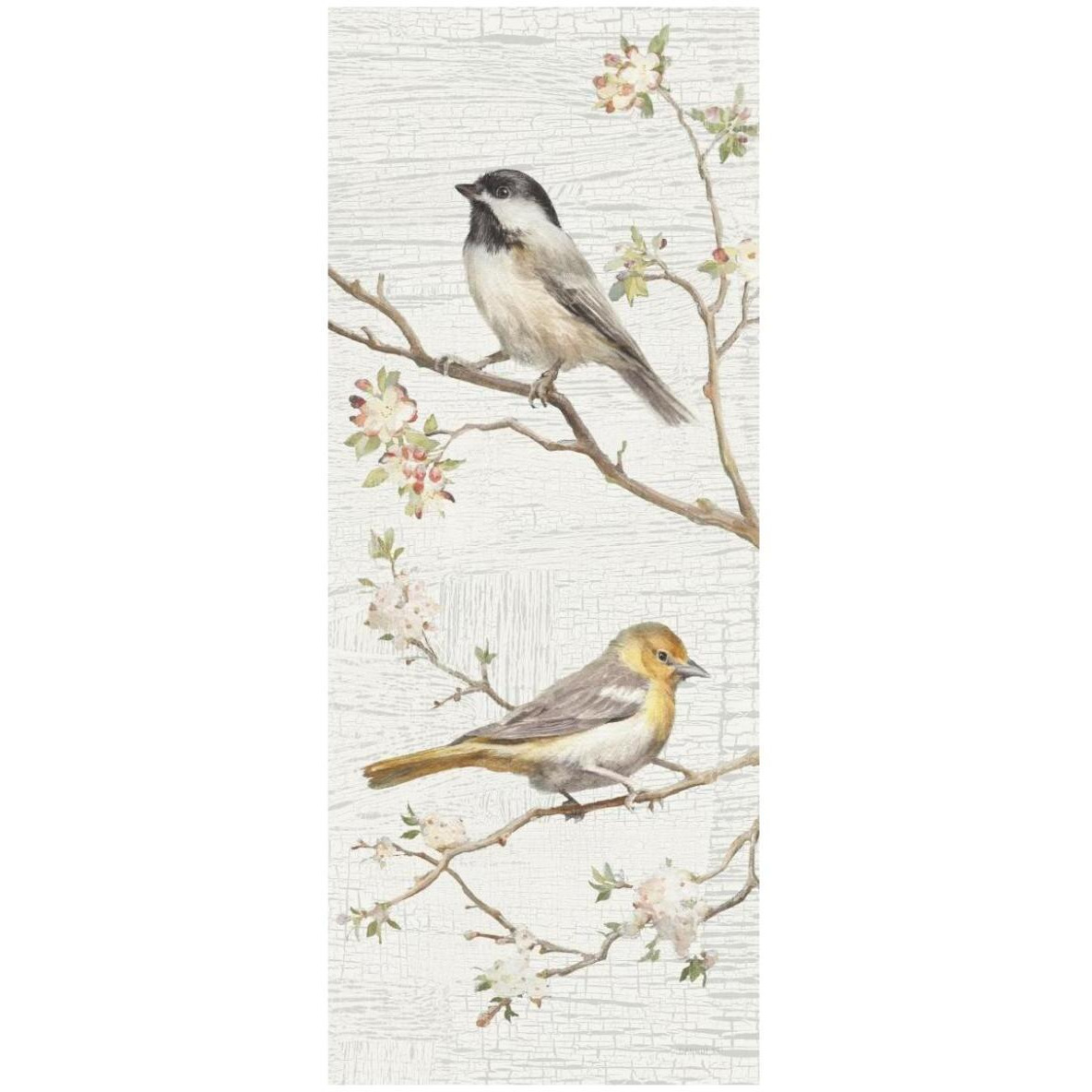 Vintage Birds Panel II -Paper Art-32&quotx77"