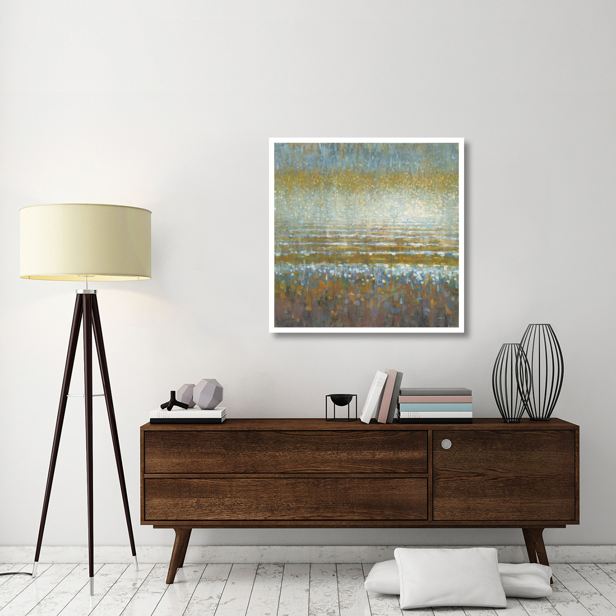 Rains Over the Lake Light -Paper Art-38&quotx38"